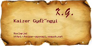Kaizer Gyöngyi névjegykártya