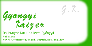 gyongyi kaizer business card